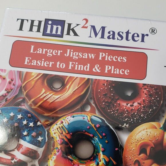 NEW Think Master 'Delicious Donuts' 500 Piece Jigsaw Puzzle, 19 x 27 - Picture 4 of 5